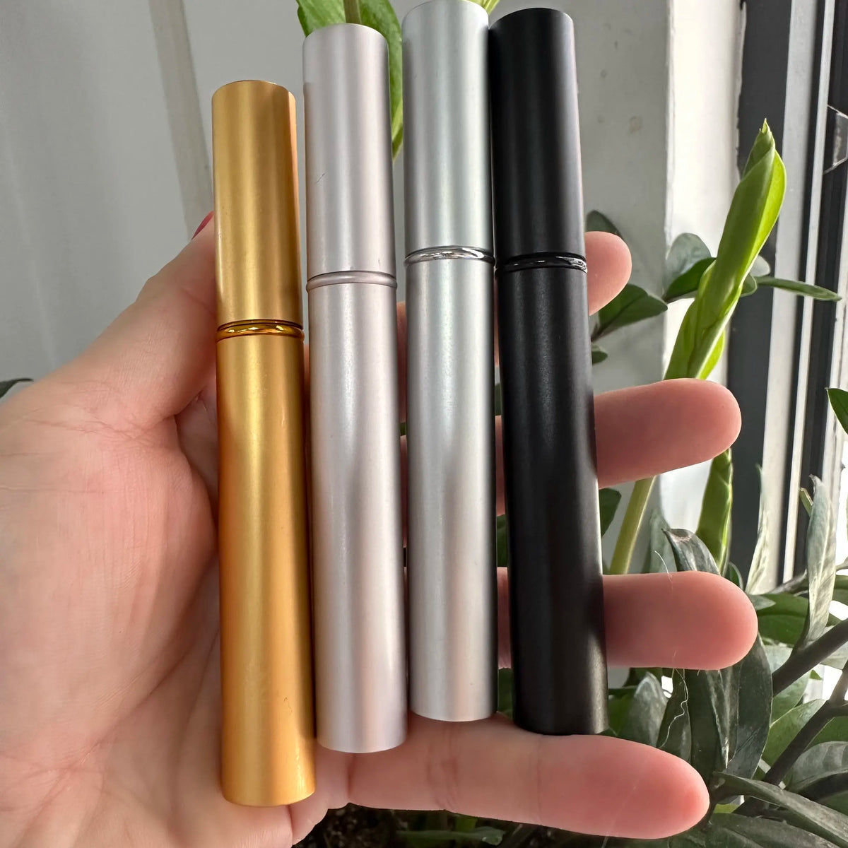 lip gloss tube eyelash serum empty tube cosmetics packaging gold silver rose gold aluminum lipgloss tube