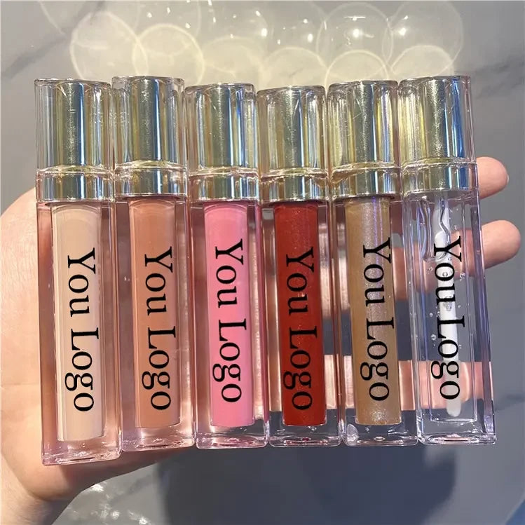luxury empty lip oil tubes lip gloss containers clear lipgloss wand tubes gold silver lip tint tubes for cosmetic packag