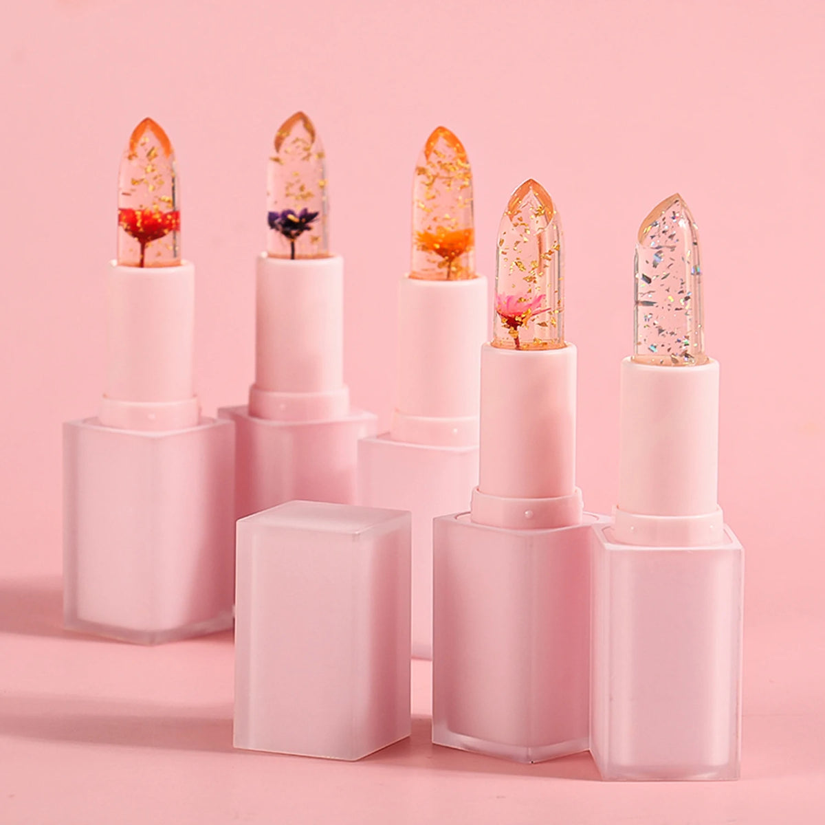 flower crystal lipstick temperature color changing lip balm moisturizing long lasting jelly magic lipstick