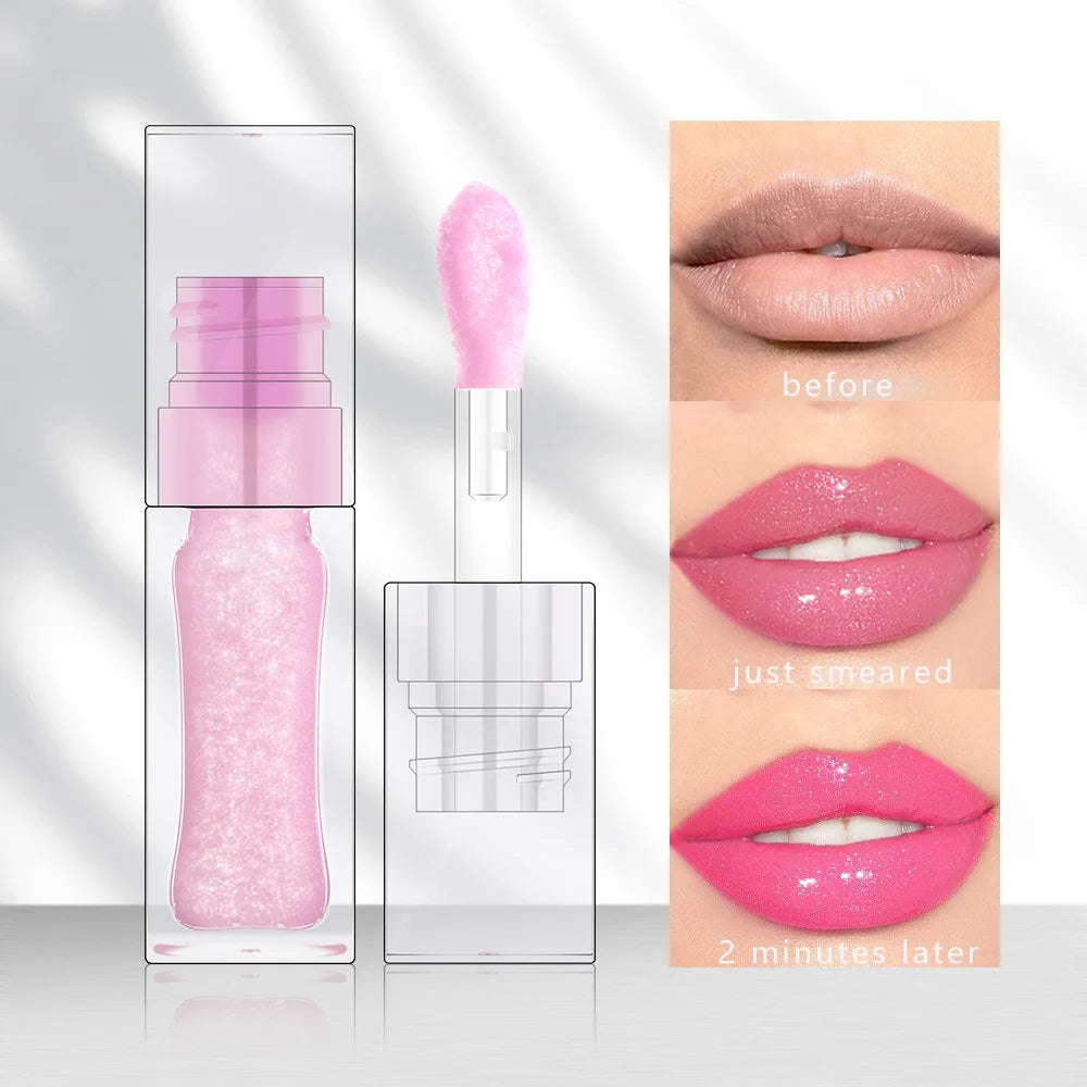 clear bottle color changing ph tinted lip gloss vegan lip oil tint stain glaze hydrating moisturizer magic lip oil