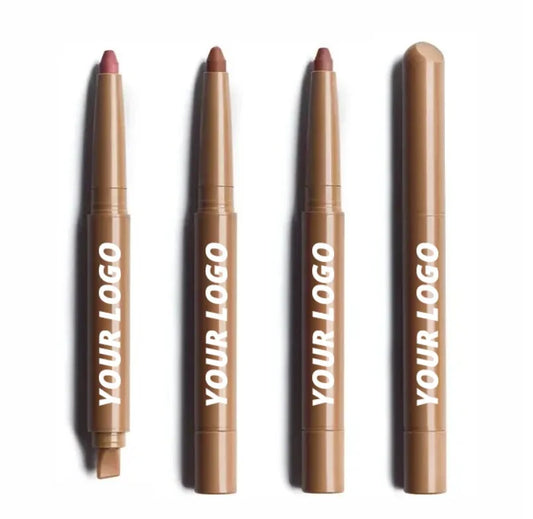 2-in-1 waterproof vegan lip liner pen and matte lipstick pencil