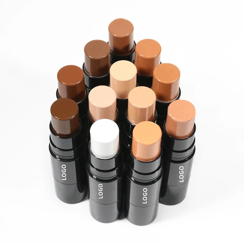 makeup black container packaging concealer cream foundation stick with brush