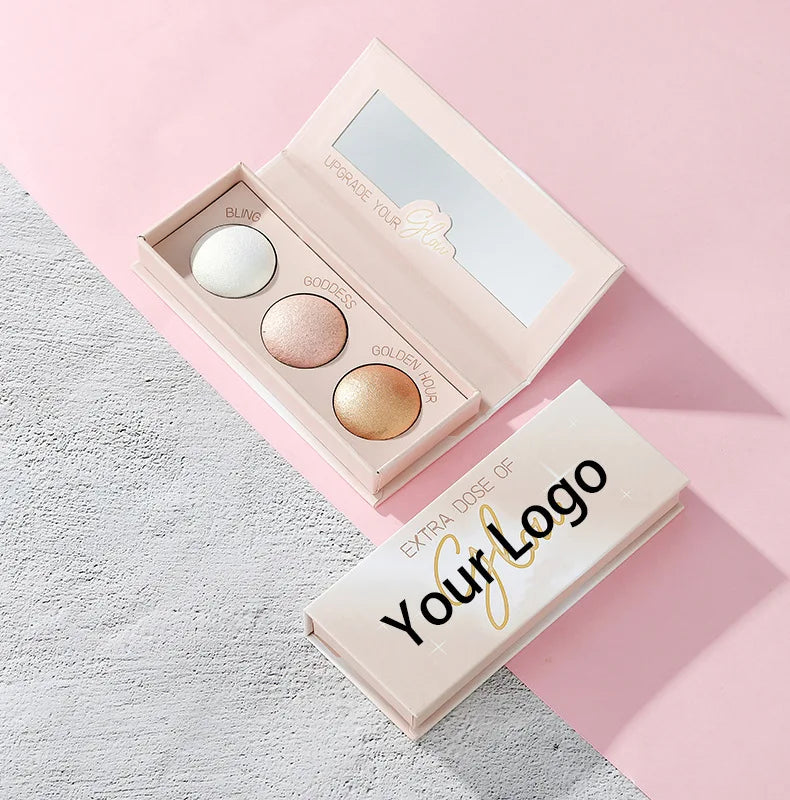 3-in-1 makeup shimmer highlighter palette cruelty-free vegan face highlighter powder