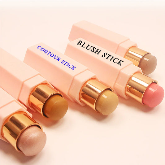 waterproof facial creamy blusher stick long-lasting natural cheek rouge blusher highlighter bronze stick