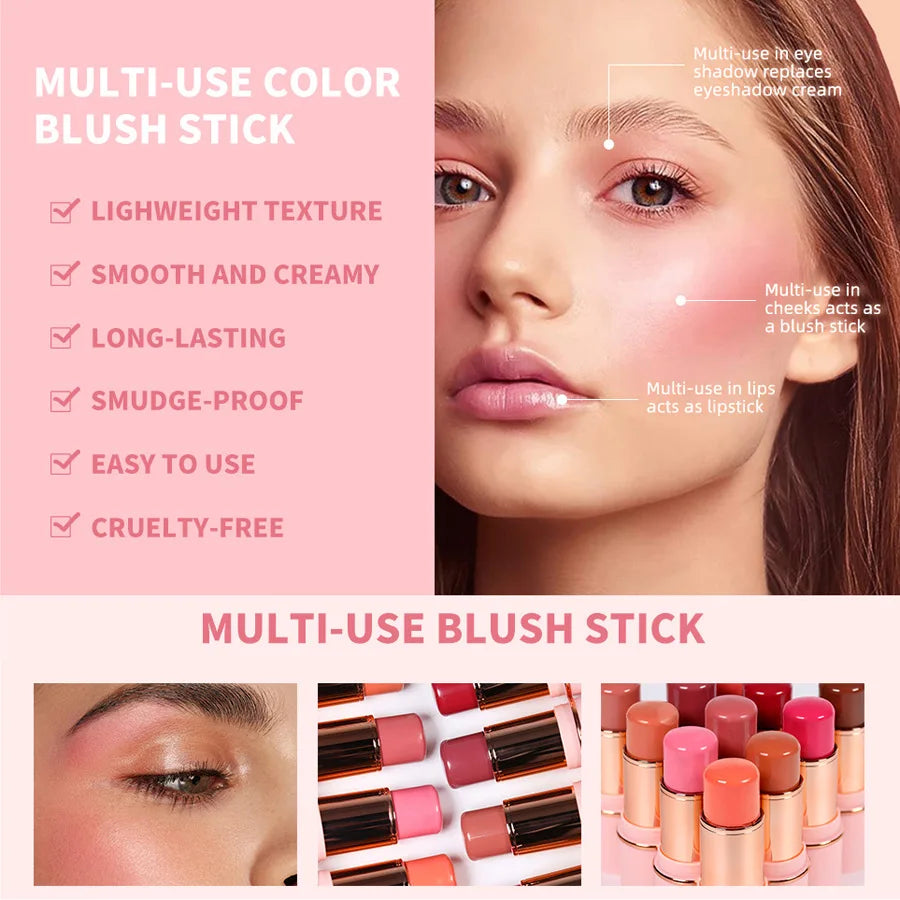 new vegan organic blush on cheek natural waterproof cruelty free matte cream blusher blush stick