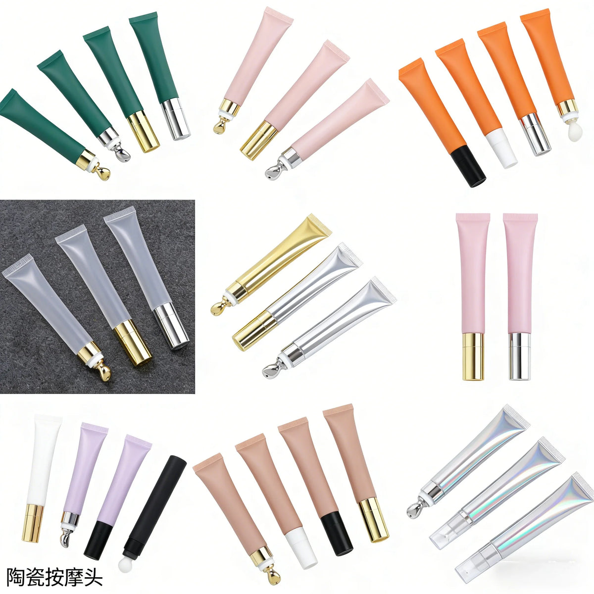 Lip Balm Package 10ml 15ml 20ml Tube Plastic Squeeze Tube Metal Applicator Empty Lip Gloss Tube