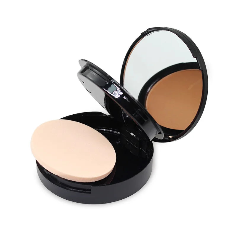 5 colors black powder palette vegan cruelty free pressed face powder with puff