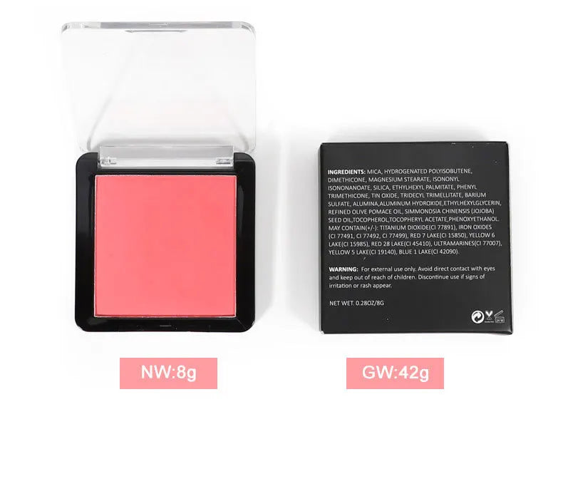square container 12 colors cream blush single shade compact long lasting blush palette