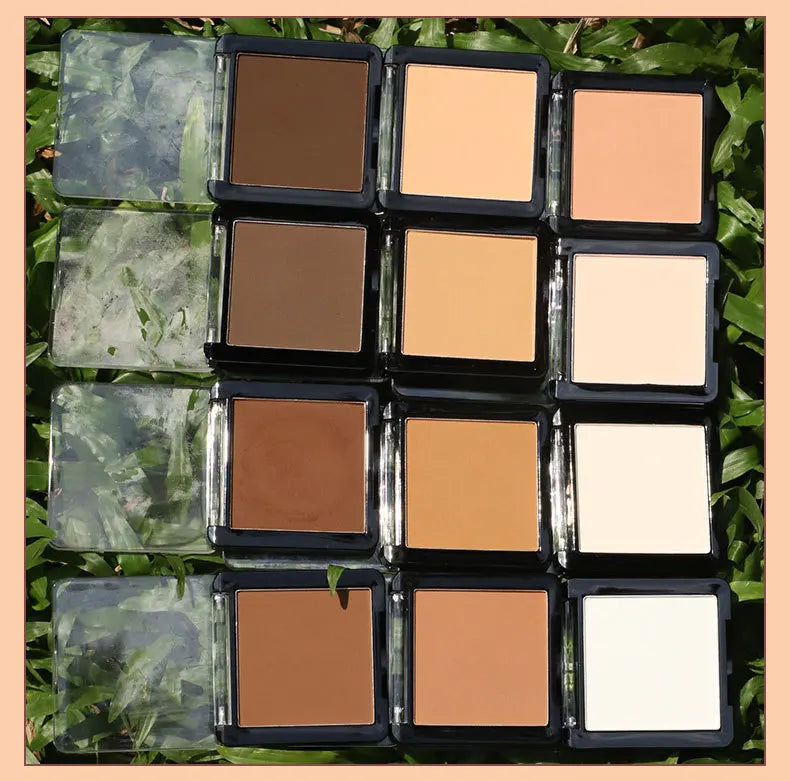 vegan high pigment pressed powder waterproof compact contouring foundation palette face makeup setting powder