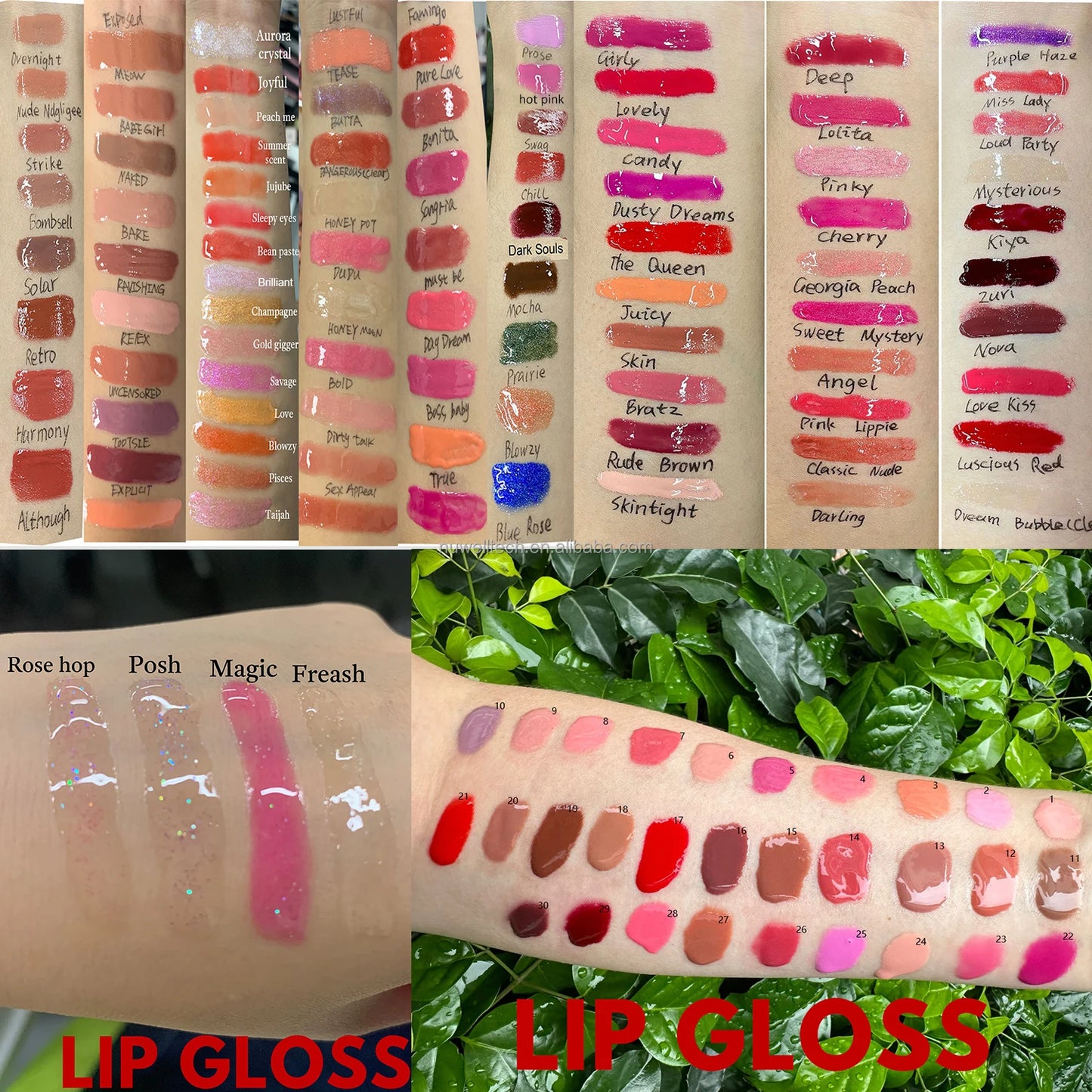 Clear glitter glossy lip gloss