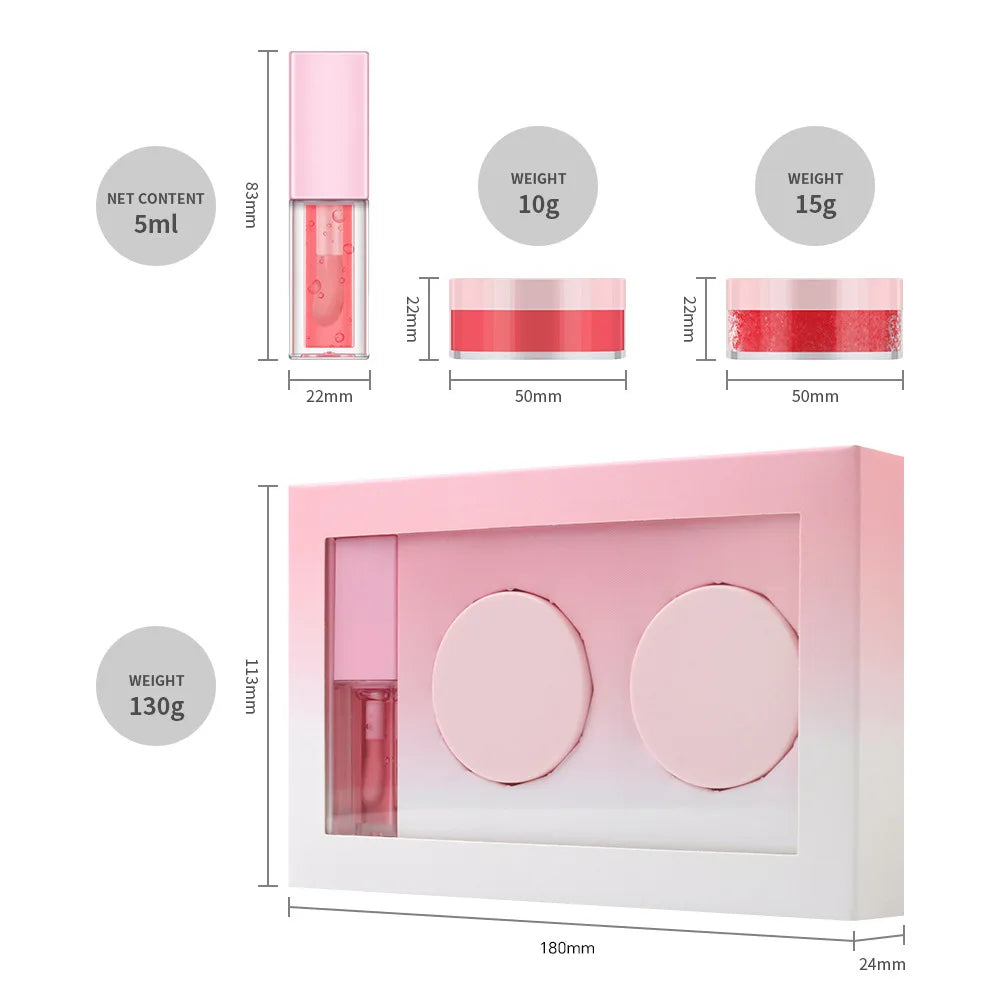 new style fruit flavored lip oil overnight lip mask lip scrub moisturizing 3 in 1 lip care set