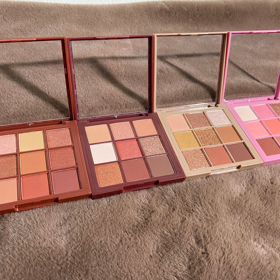 professional plastic eye shadow palette 9 color high pigment matte shining glitter eyeshadow palette