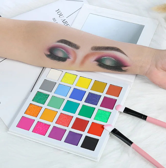 25-color pressed powder eyeshadow palette