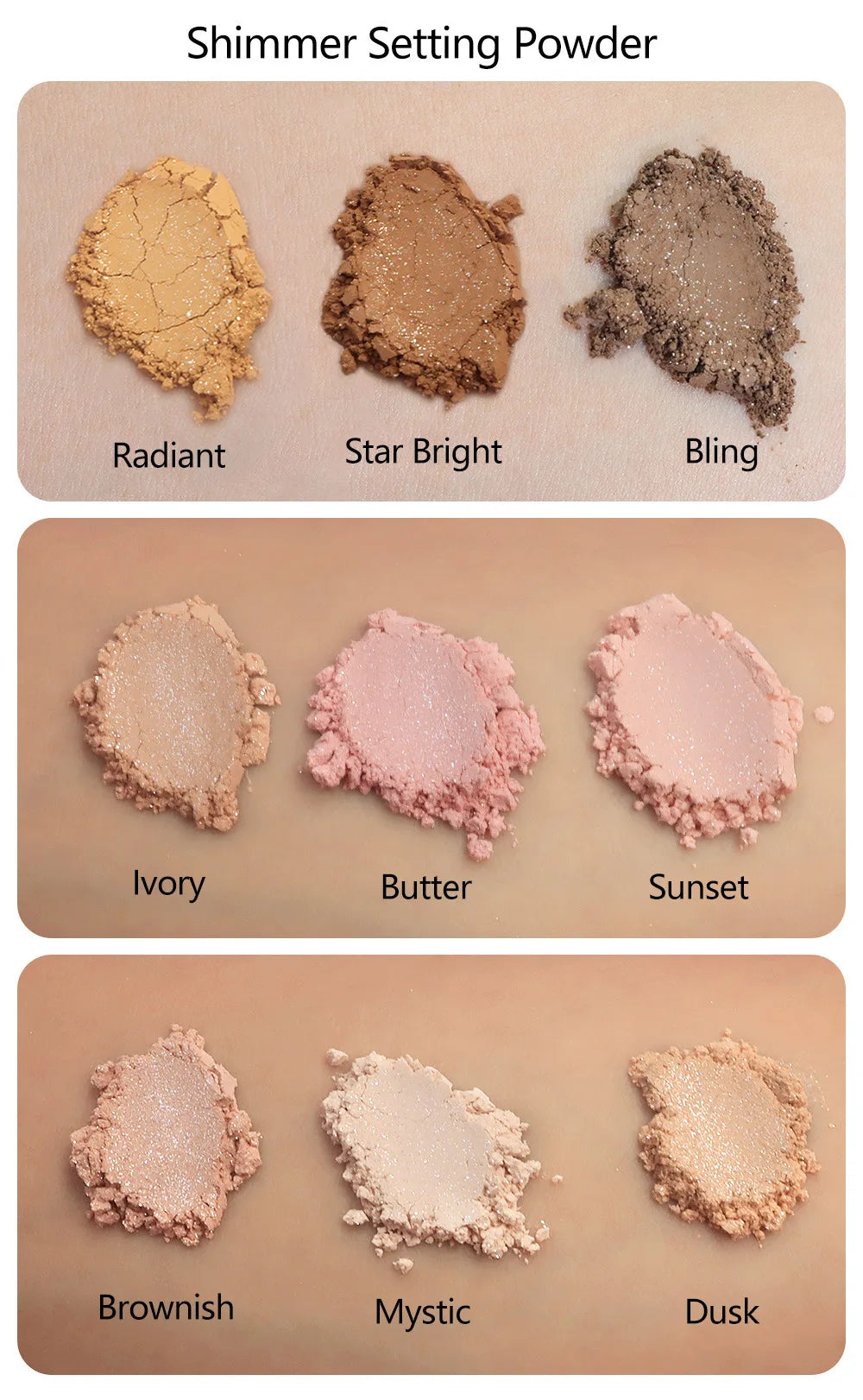 multi colors face makeup powder for all skin translucent matte brown loose setting powder