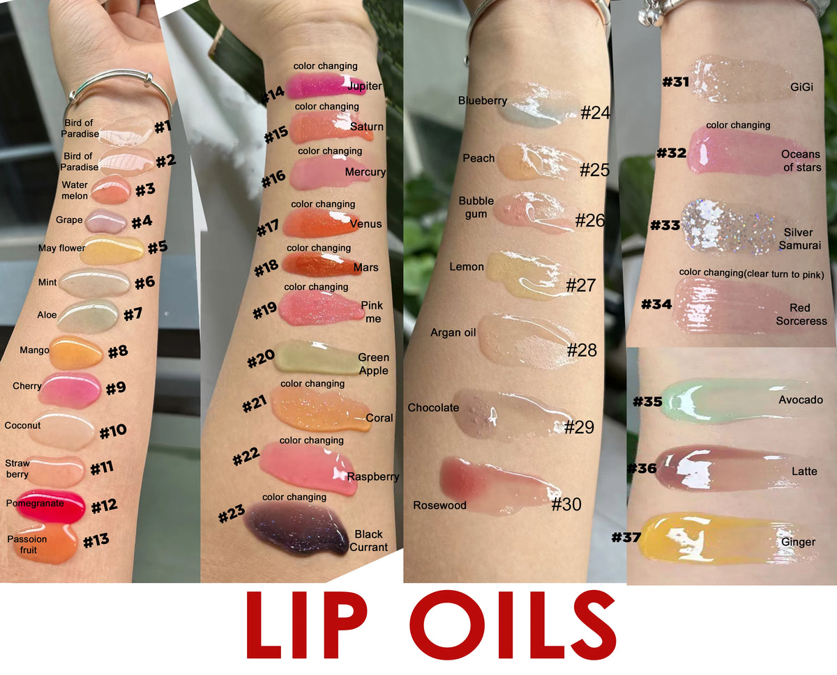 big applicator plastic tube clear color changing lip gloss oil glossy hydrating moisturizing long lasting lip oil