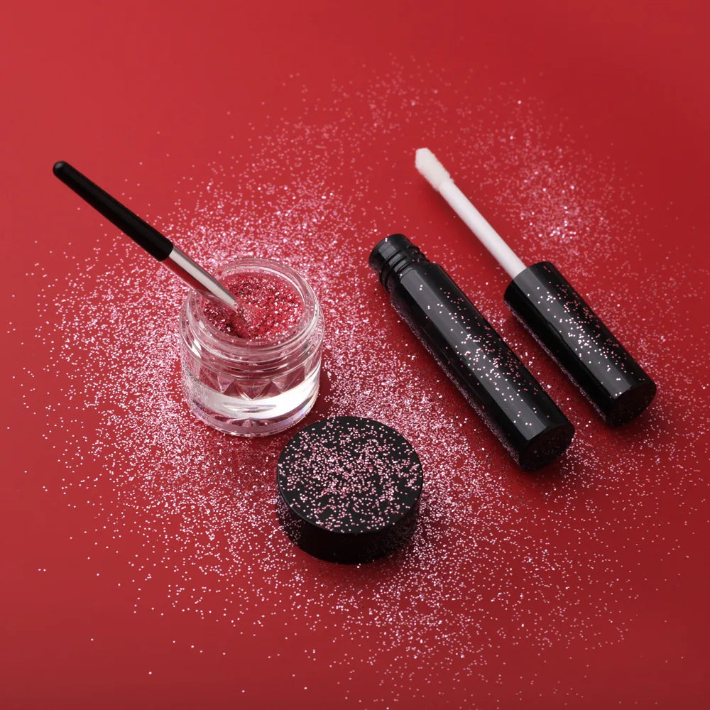 lip gloss lipgloss kit lipstick glue with glitter powder shiny lipstick matte