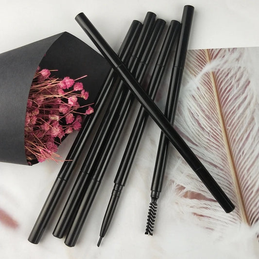 double-head slim automatic eyebrow pencil with brush