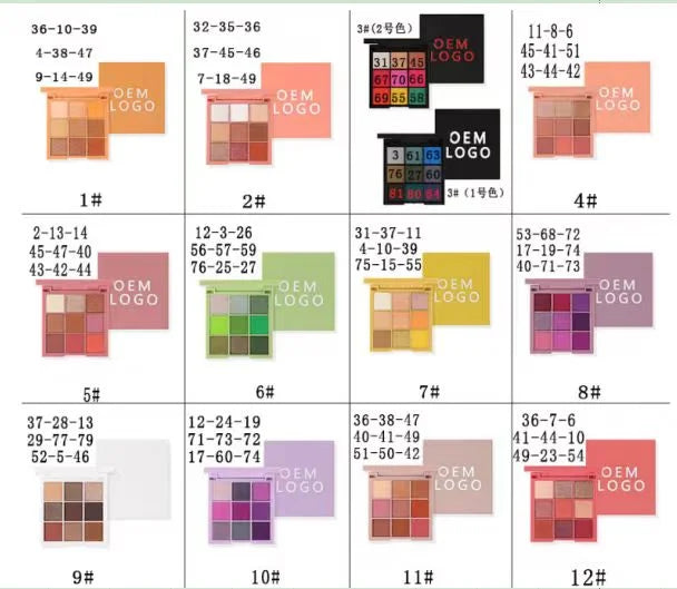 9-color macaron pressed eyeshadow palette