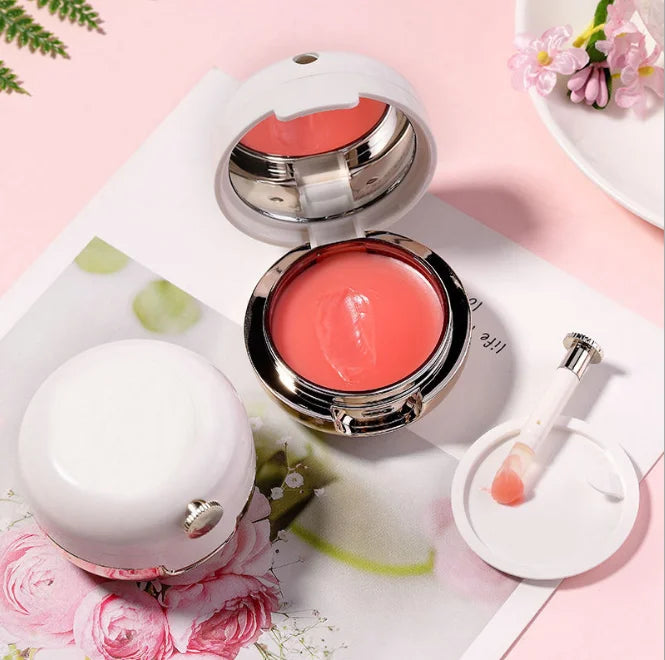cream pink lip care gel mask balm jar lip gloss organic hydrating lip sleeping mask