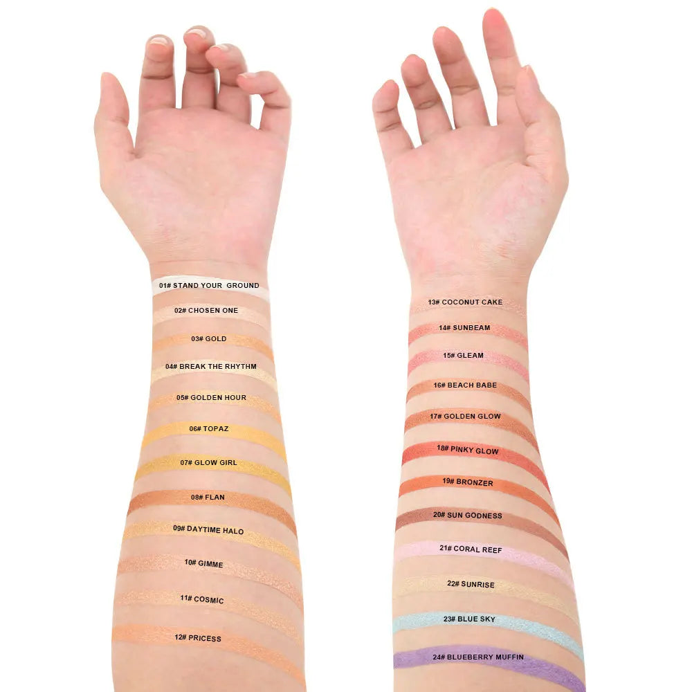 vegan glow pressed highlighter palette makeup high pigment single shimmer highlighter powder