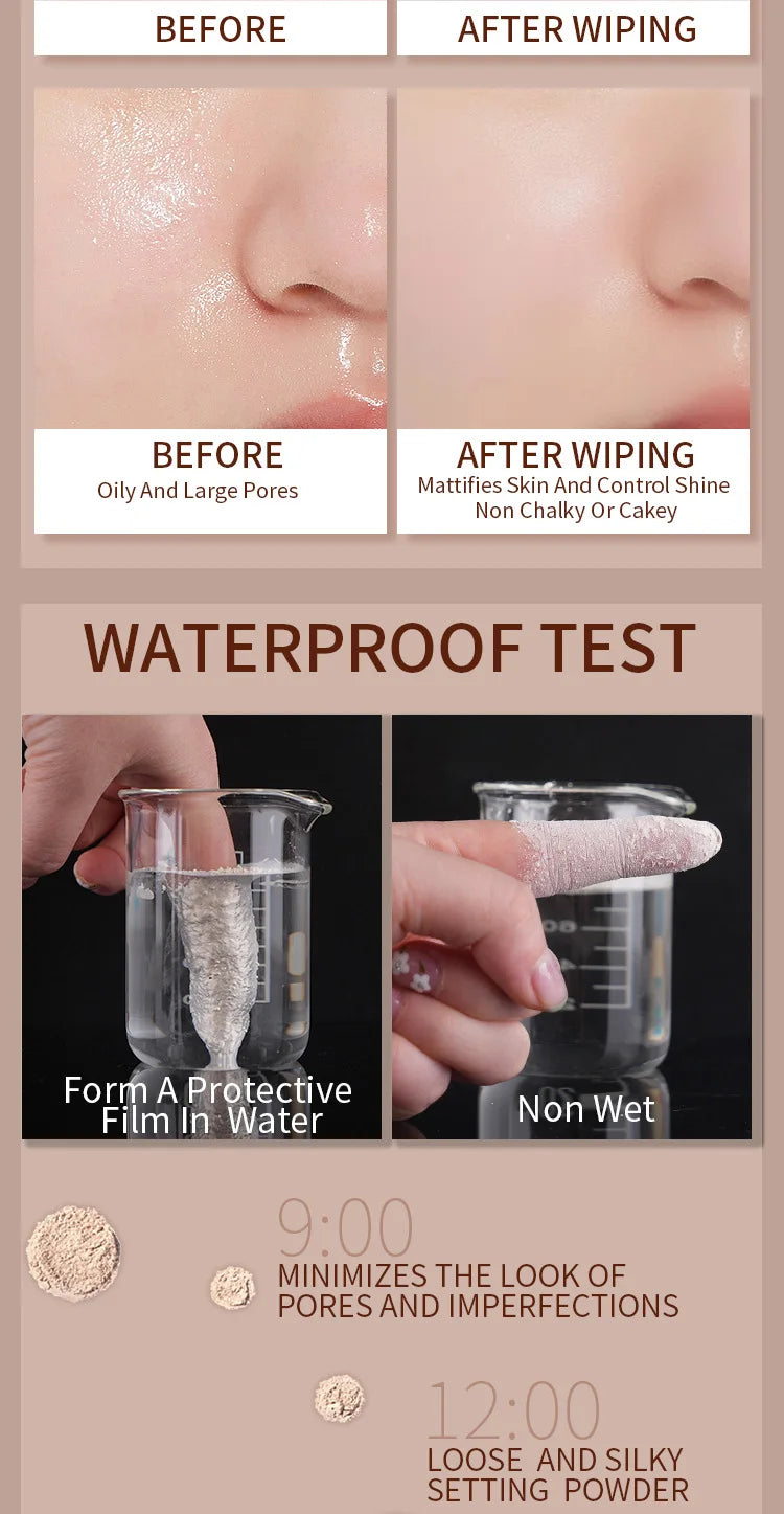 makeup loose powder 8 colors oil control waterproof face matte loose setting powder
