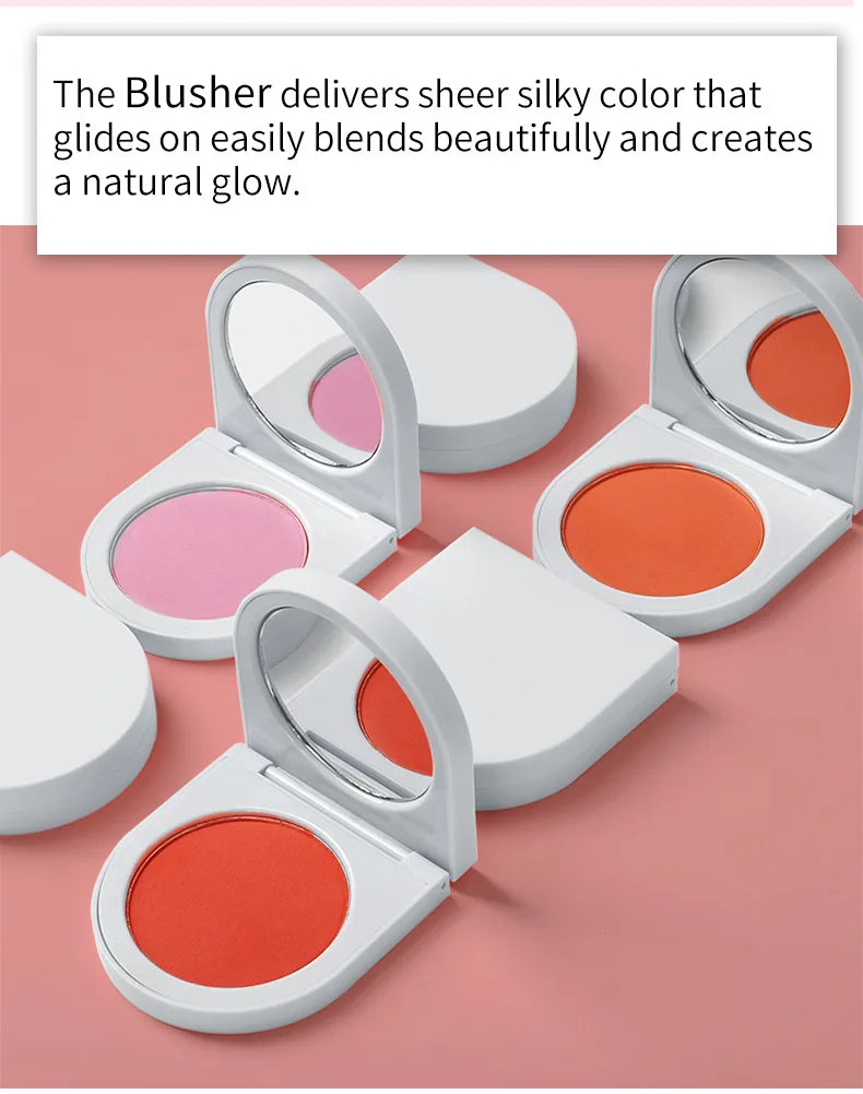 low moq blush cruelty free pressed powder palette cheek pink white makeup blush blusher
