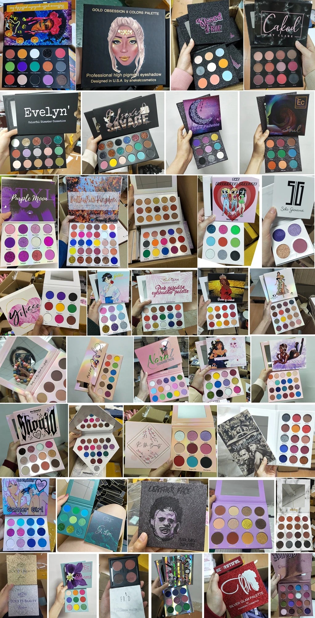 DIY 9 color matte shimmer eyeshadow palette