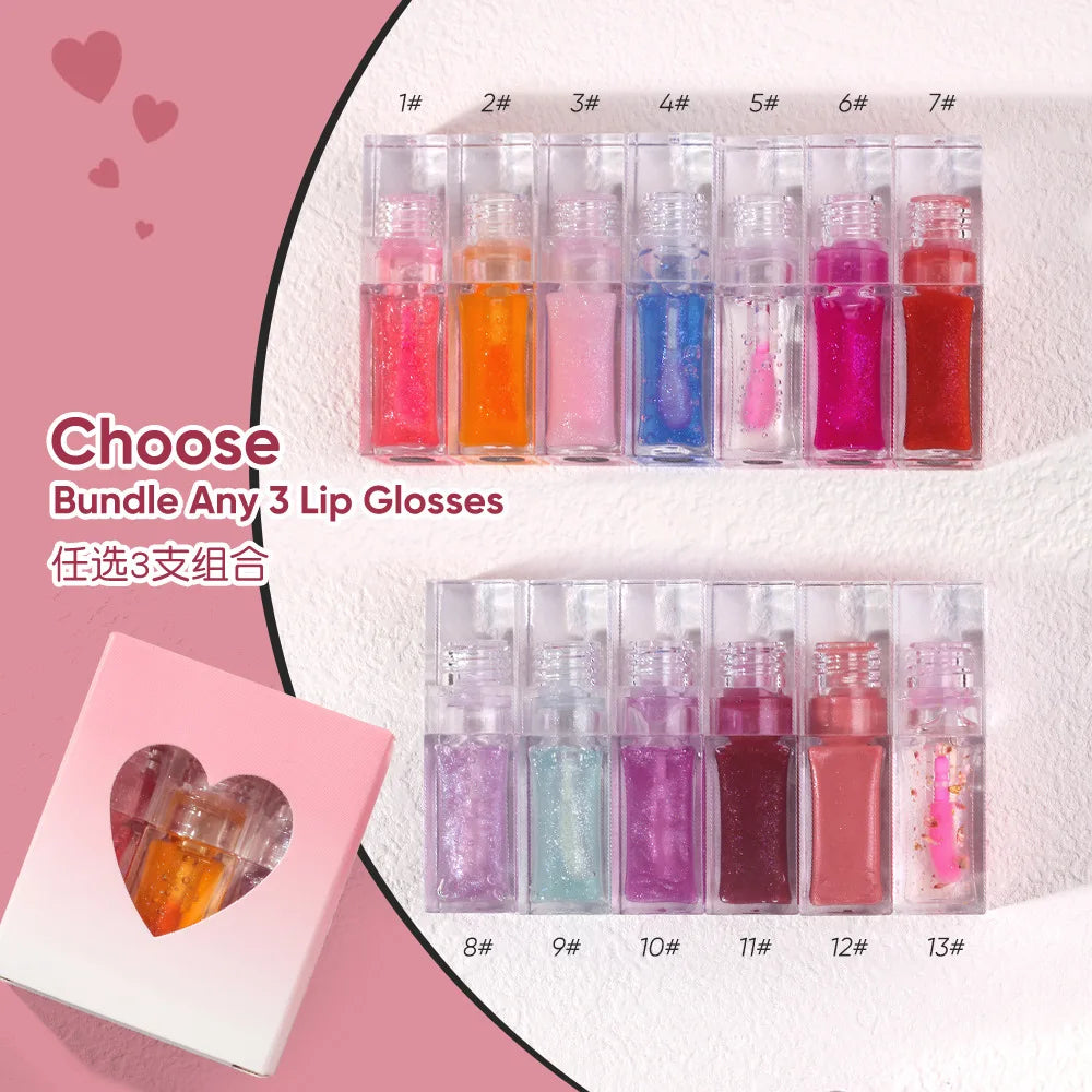 moisturizing fruit flavoured lip tint set glossy color changing oil for lip care makeup gift lip oil set