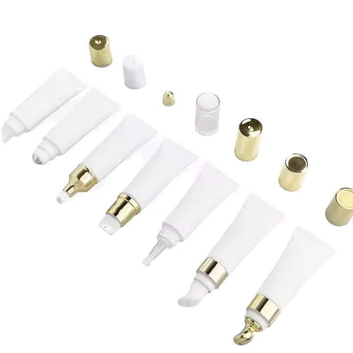 15ml package squeeze plastic tube lip balm tube metal applicator empty lip gloss tube