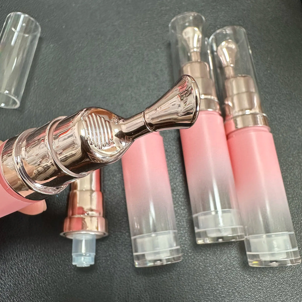 empty container 8ml pink plastic tube packaging lip oil container lip gloss applicator empty tube