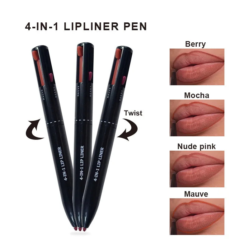 4 in 1 makeup pen lip liner waterproof eyeliner smooth cruelty free cosmetics lip liner pencil