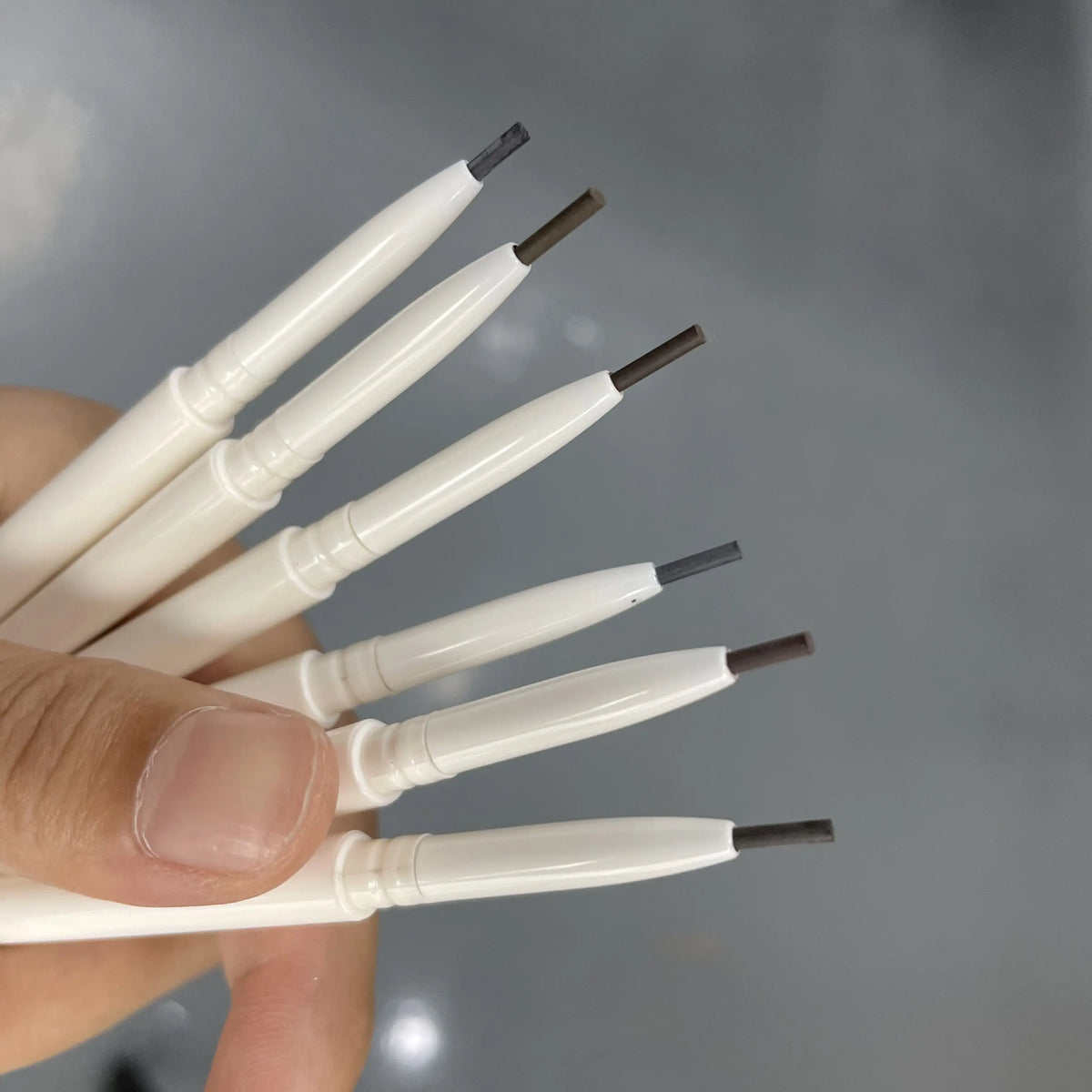 waterproof long-lasting makeup white thin brow pencil with brush microblading eyebrow pencil