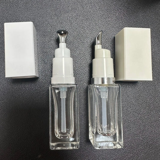 10ml white beige lipgloss tube with metal applicator empty pressed lip gloss tube glass lip balm container package