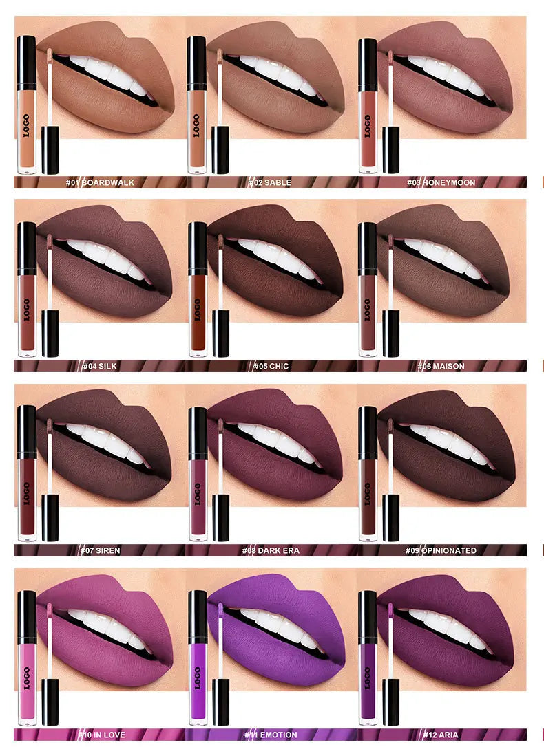 non-stick cup cruelty free matte liquid lipgloss long lasting waterproof matte liquid lipstick