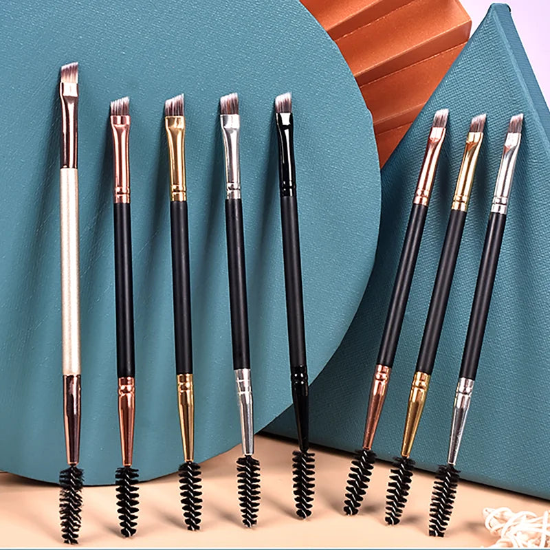 professional single dual-ended angled eyebrow eyelash brushes set eye shadow concealer eye region makeup tools