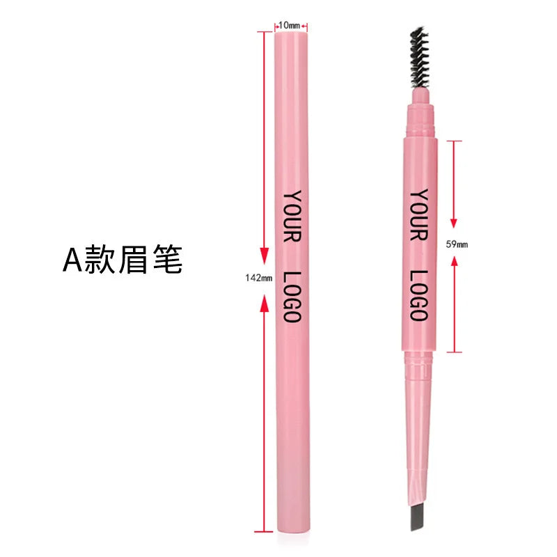 9 colors cruelty free vegan organic waterproof eyebrow pencil with brush