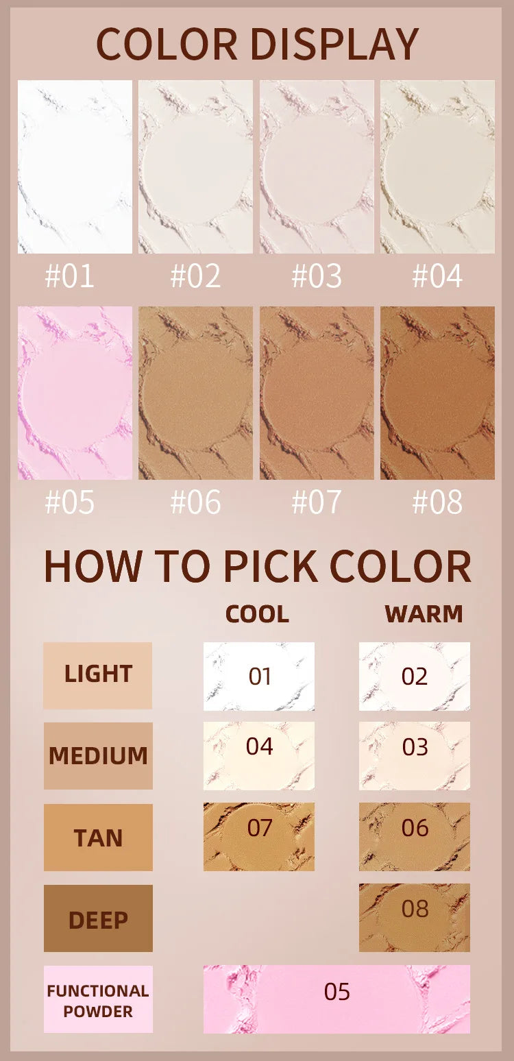 makeup loose powder 8 colors oil control waterproof face matte loose setting powder