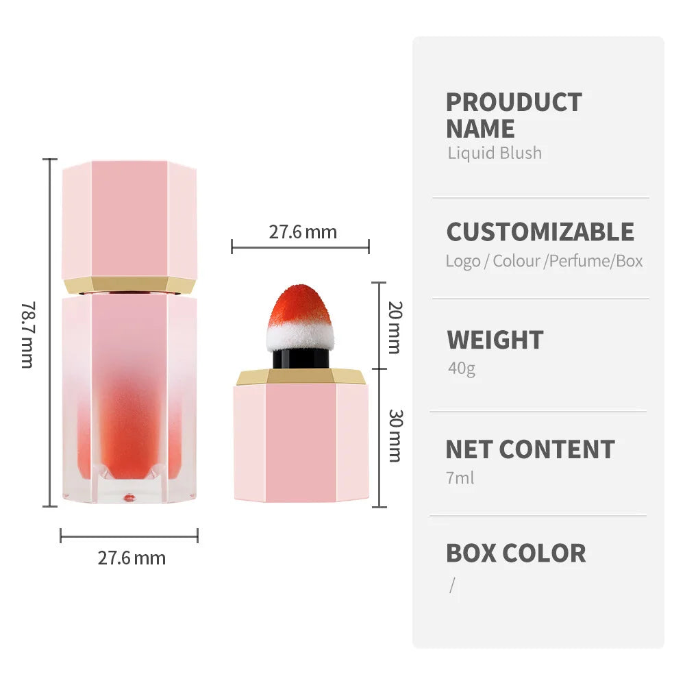 cruelty-free vegan 7ml daily cream matte liquid blush fair skin long-lasting high pigmented mineral cheeks tint soft fac