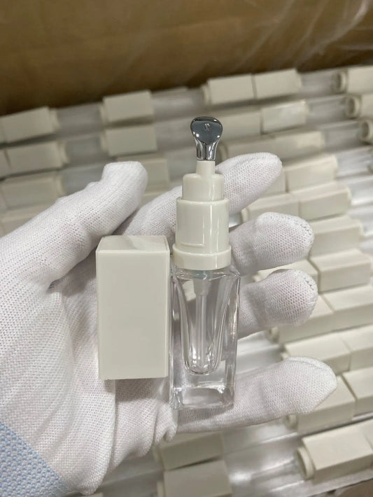 High End Customized 10ml Empty Glass Tube Clear  Lip Gloss Container Lip Oil Bottle Eye Gel Cream Container with Metal Tip Head
