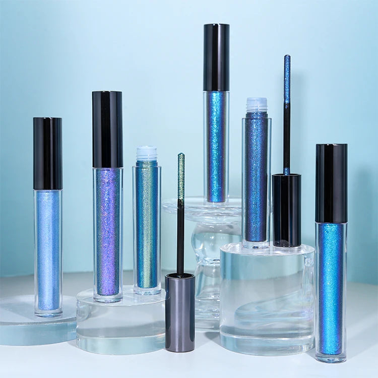 High Pigment Color Shifting Shimmer Volumizing Lash Mascara Custom LOGO Diamond Glitter Duochrome Sparkle Chameleon Mascara