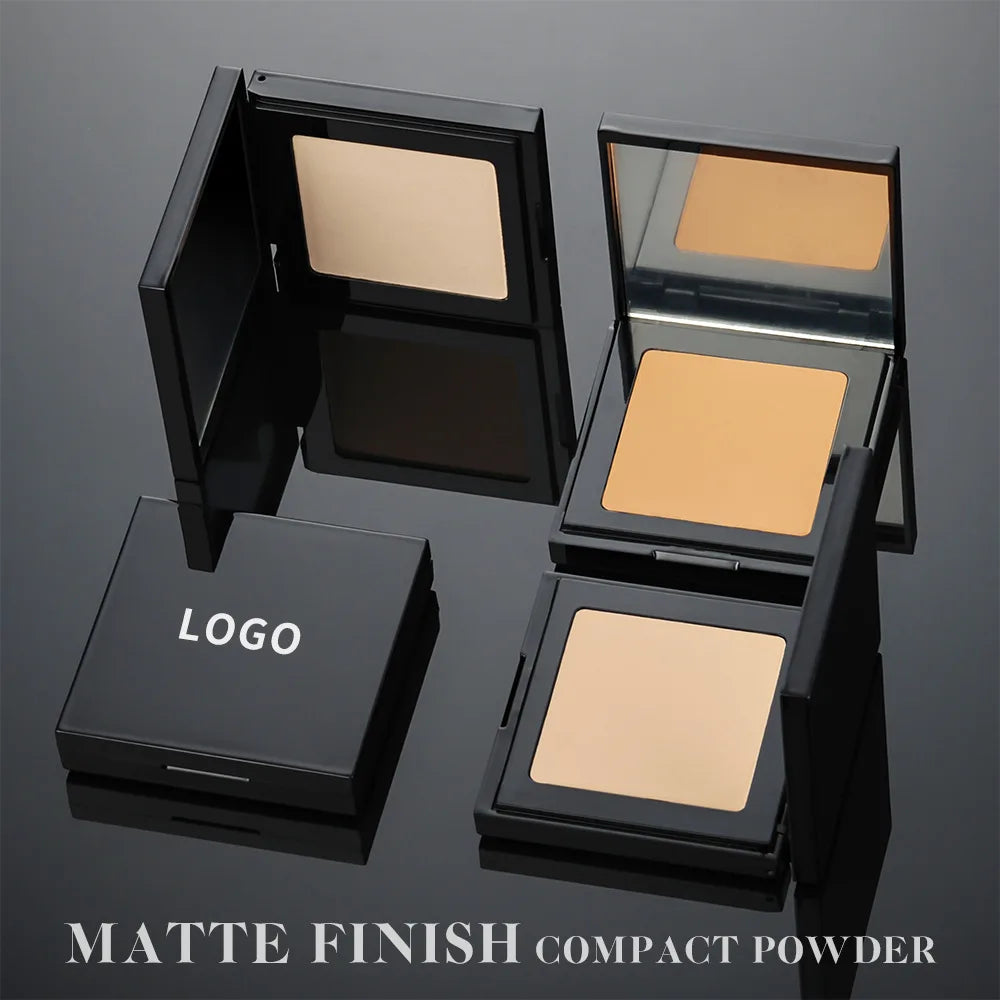 High Quality 19 Colors Black Square Palette Pressed Powder Matte Finish Compact Powder Private Label