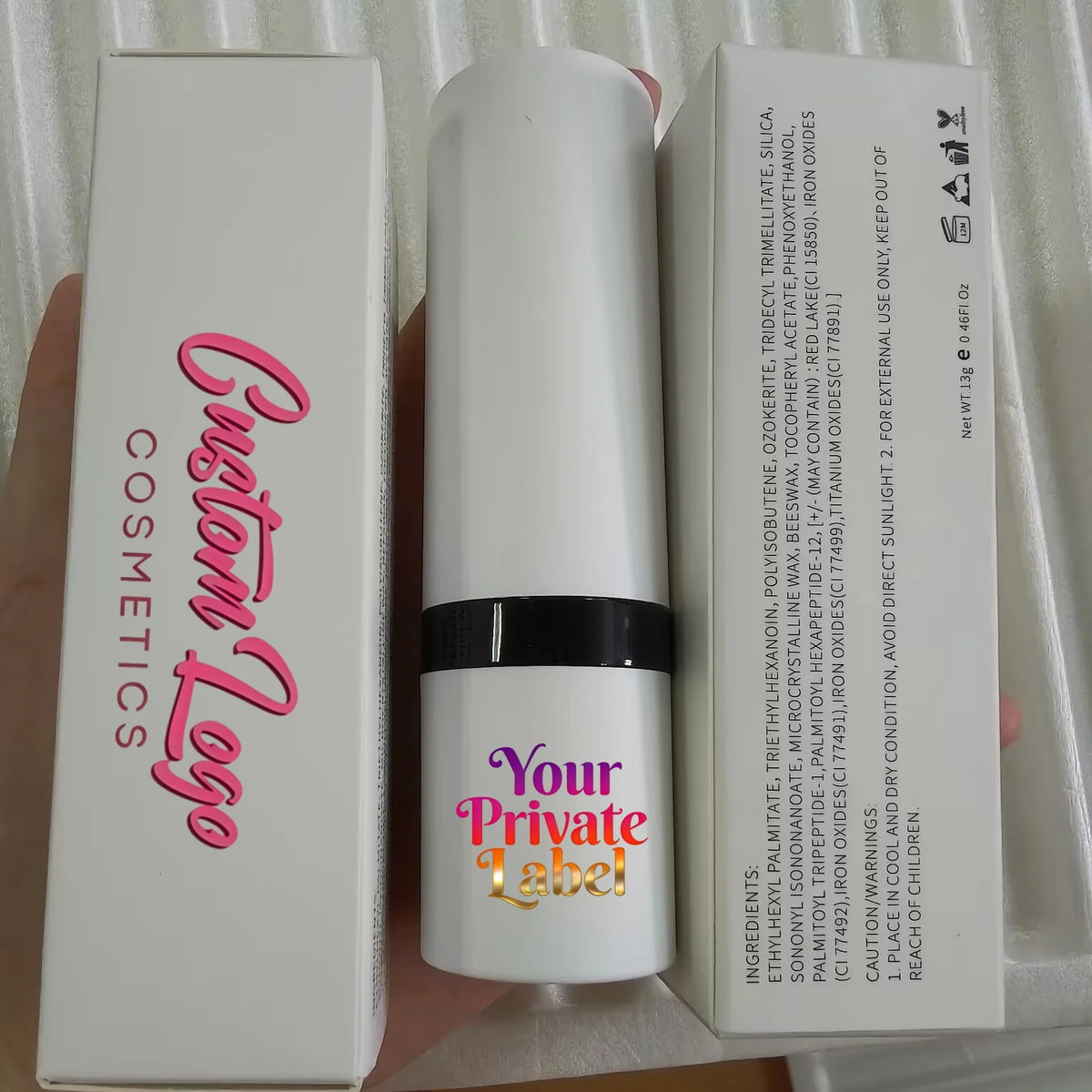 High Quality 5 Colors Dual Headed White Tube Blush Waterproof Brightening Private Label Blush Stick with Brush