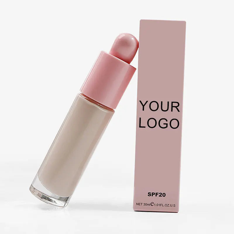 High Quality SP20 Pink Heart Shape Custom Logo Dark Skin Full Cover Luxury Oil Free Vegan Long Lasting Liquid Foundation