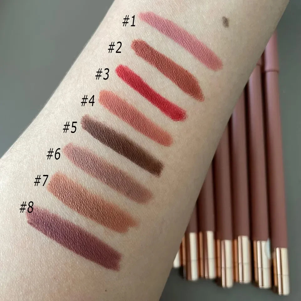 High Quality Vegan Lip Liner Pencil Private Label Waterproof Matte Creamy Black Lipstick Custom Logo Free Sample Halal Certified