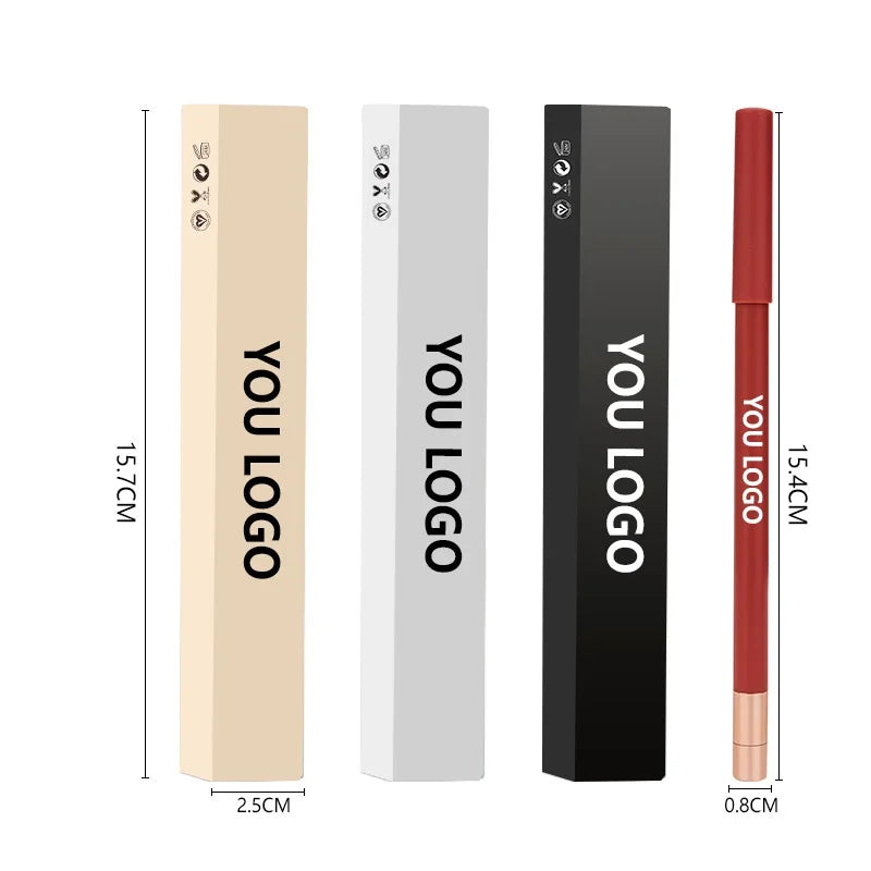 Hot Sale Colorful Lipliner Pencil Waterproof Long Lasting High Pigment Rotate Red Lip Liner Custom Logo