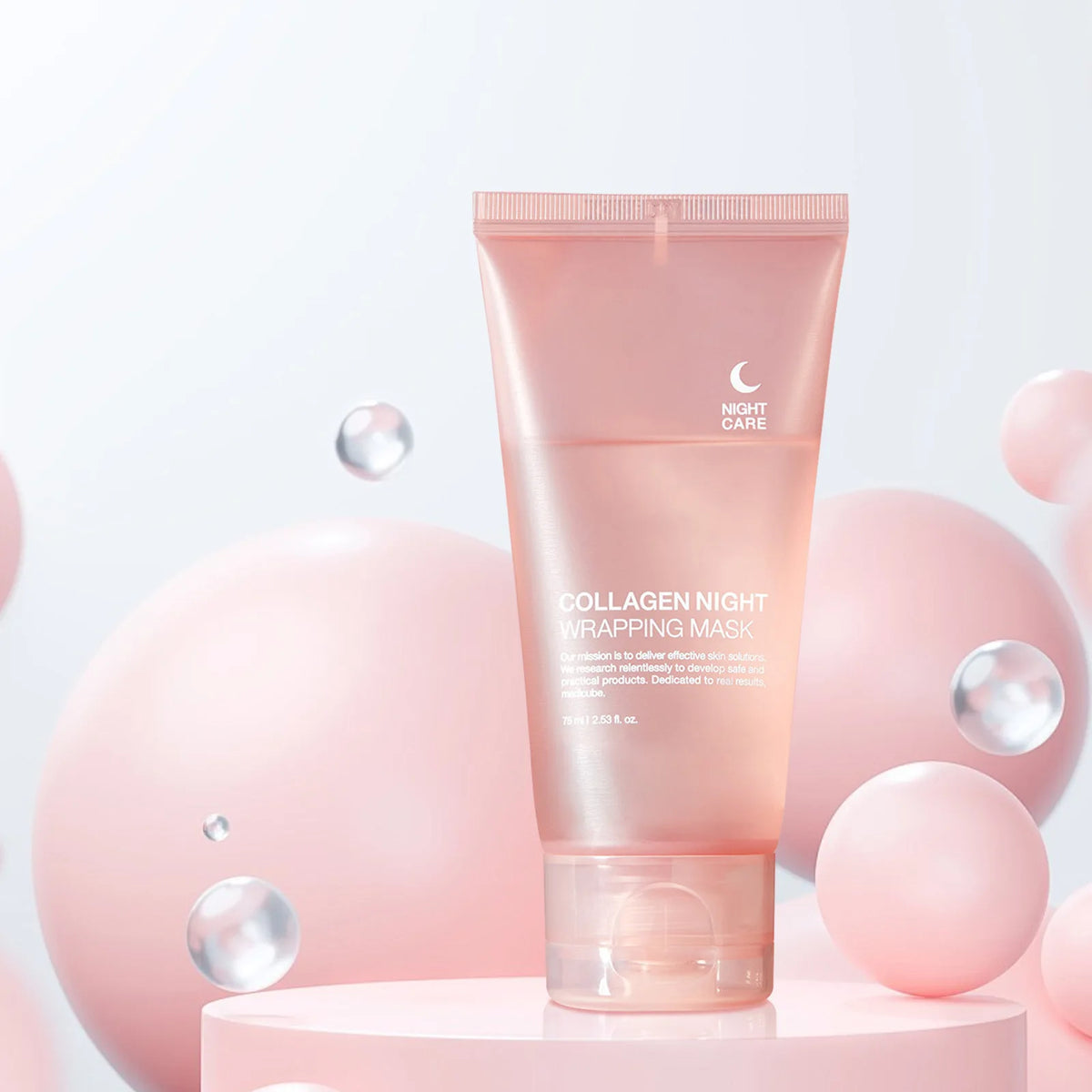 Hot Sale Pink Tube Night Care Peel Off Facial Mask Repair Mask Collagen Night Wrapping Mask