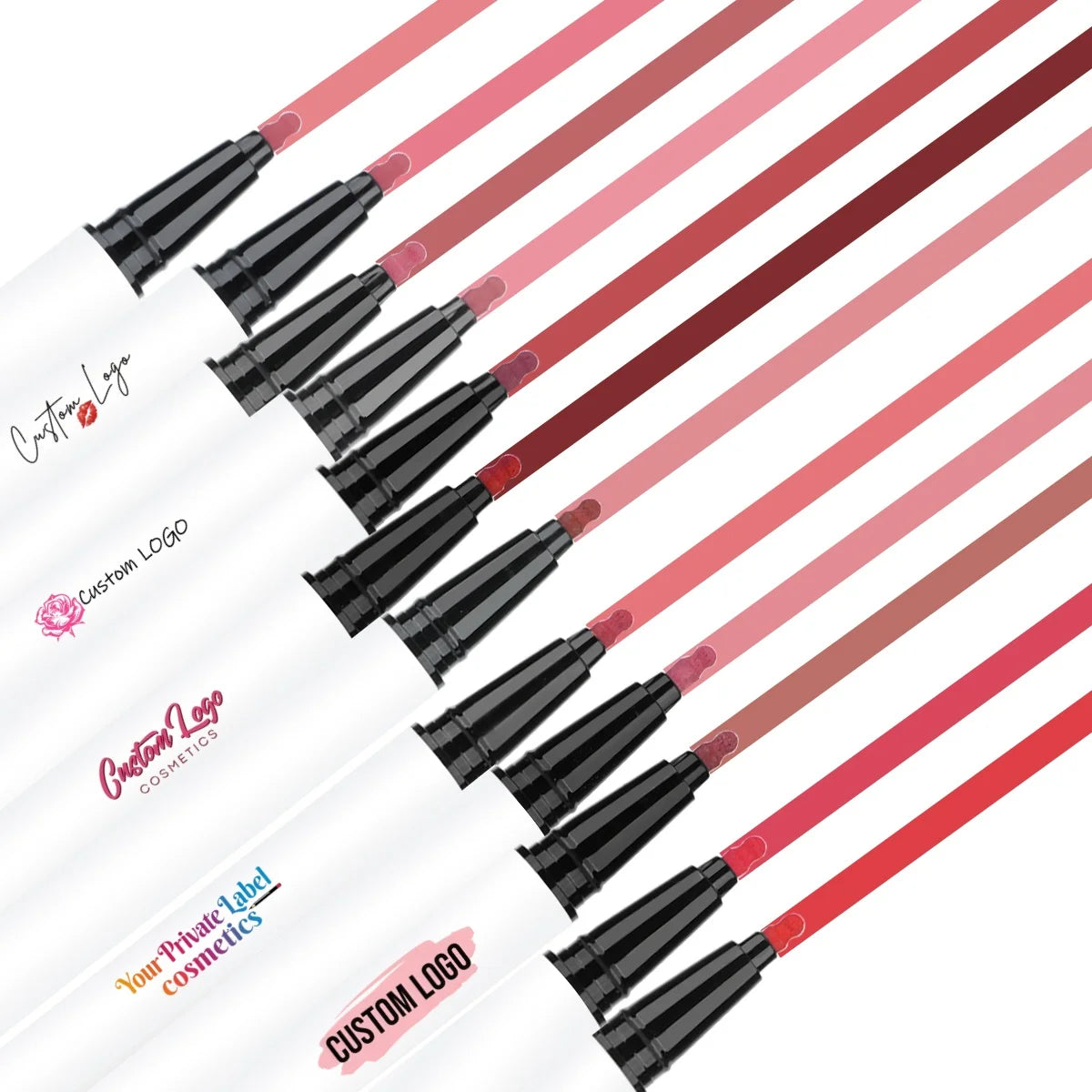 Hot Selling 12 Shades Pencil High Pigment Long Lasting Non-Irritating Vegan Waterproof Liquid Lip Liner Private Label