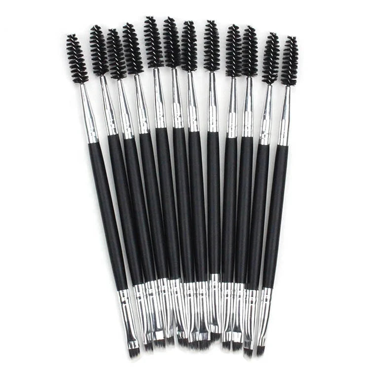 Hot Selling Private Label Makeup Disposable Stainless Steel Eyebrow Mascara Wands Applicator Spoolie Eyelash Brush