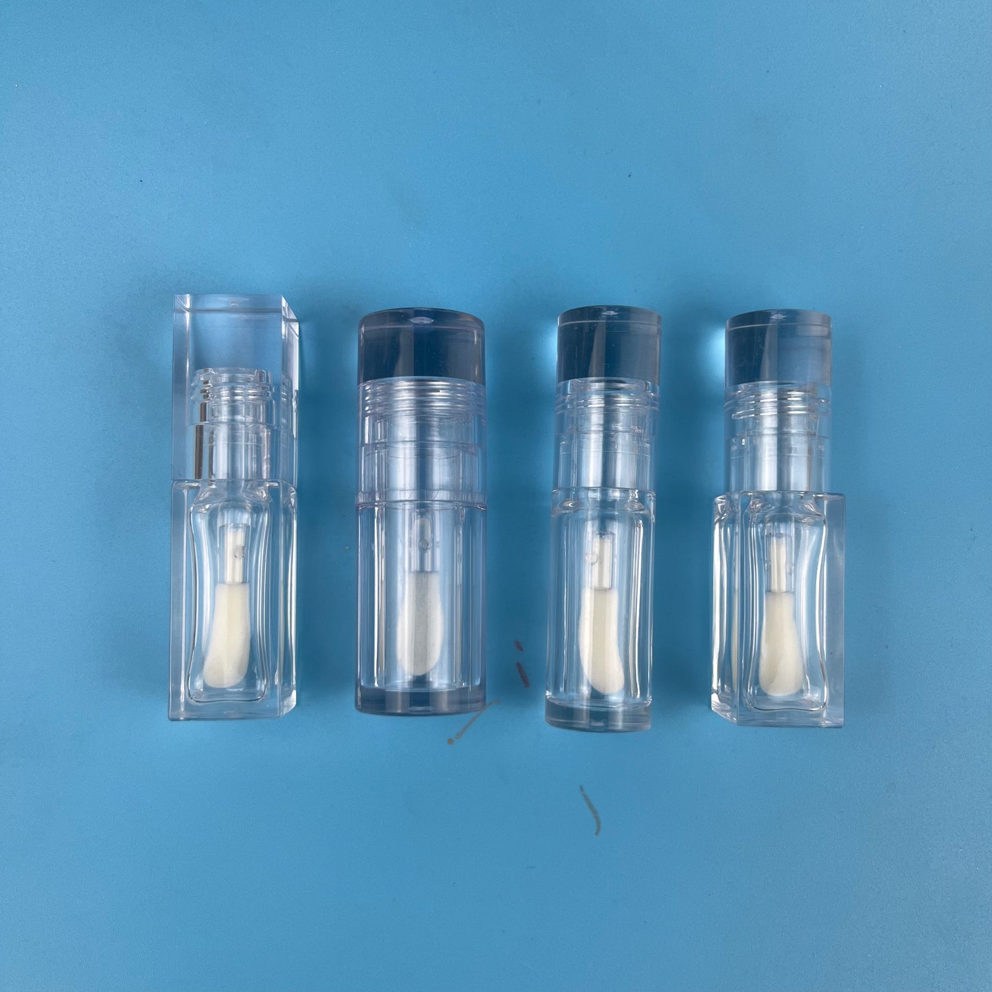 [ Your Private Label ] All Clear Crystal Square Big Doe Foot Lipgloss Container Thick Bottle Transparent Lip Gloss Tubes With Big Brush Big Wand 10ml