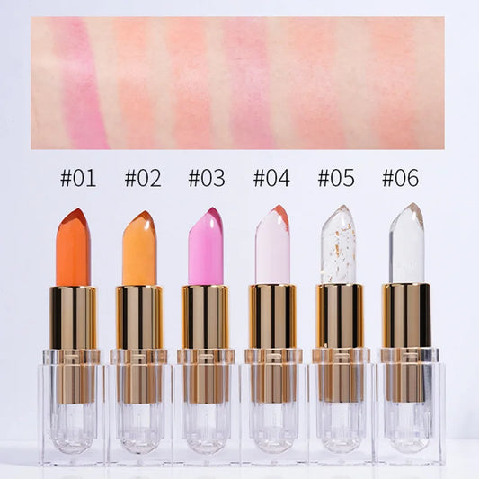 Lip Makeup 6 Colors Warm Color Changing Lip Balm Clear Moisturizing Long Lasting Jelly Lipstick Private Label